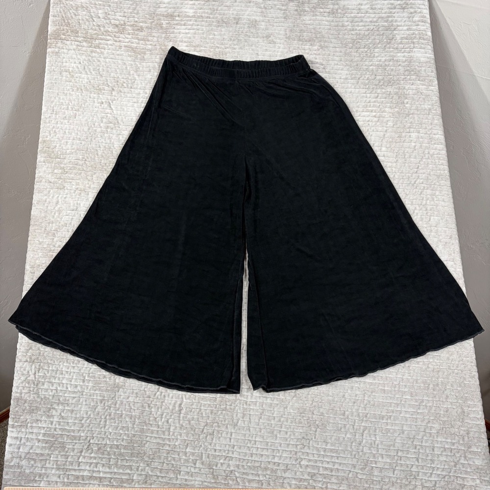 Jostar USA Black Wide Leg Palazzo Pants XL Elastic Waist Slinky Knit Style 2513